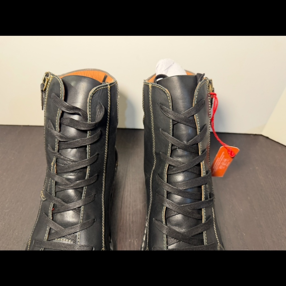 Pikolinos Cazorla Leather Flat Ankle Boots Black/Brown Womans EU 41/US 10-10.5 - Picture 6 of 16